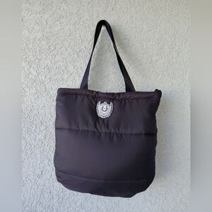 Victoria’s Secret PINK Puffer Tote  Black Quilted Lightweight Zip Y2K Gym Travel